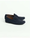 Brooks Brothers Jefferson Suede Driving Moccasins Shoes In Navy