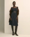 Brooks Brothers Jersey Scoop Fit-and-flare Dress In Black