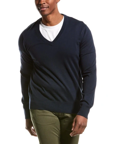 Brooks Brothers Jersey V-neck Sweater In Black