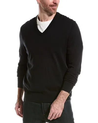 Brooks Brothers Jersey V-neck Sweater In Black