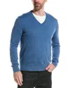 Brooks Brothers Supima Cotton V-neck Sweater | Dark Blue Heather | Size Small