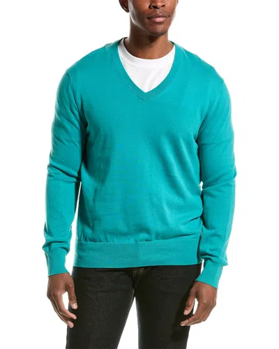 Brooks Brothers Jersey V-neck Sweater In Blue