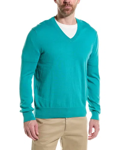 Brooks Brothers Jersey V-neck Sweater In Green