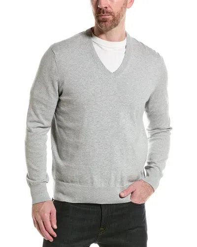Brooks Brothers Jersey V-neck Sweater In Grey
