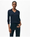 Brooks Brothers Johnny Collar Sweater In Merino Wool-cashmere Blend In Navy