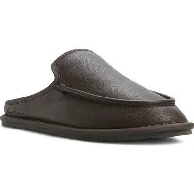 Brooks Brothers Jones Leather Scuff Slipper In Dark Brown