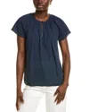 Brooks Brothers Dot Print Cap Sleeve Top