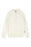 Brooks Brothers Kids' Cable Stitch Quarter Zip Pullover In Neutral