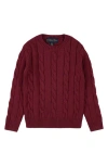 Brooks Brothers Kids' Cotton Cable Sweater In Red