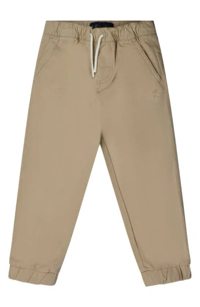 Brooks Brothers Kids' Drawstring Cotton Twill Joggers In Sand