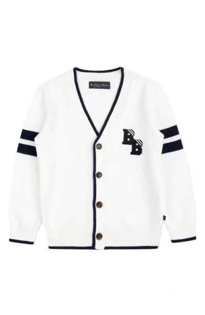 Brooks Brothers Kids' Embroidered Cotton Cardigan In White