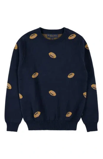 Brooks Brothers Kids' Football Logo Sweater In Blue