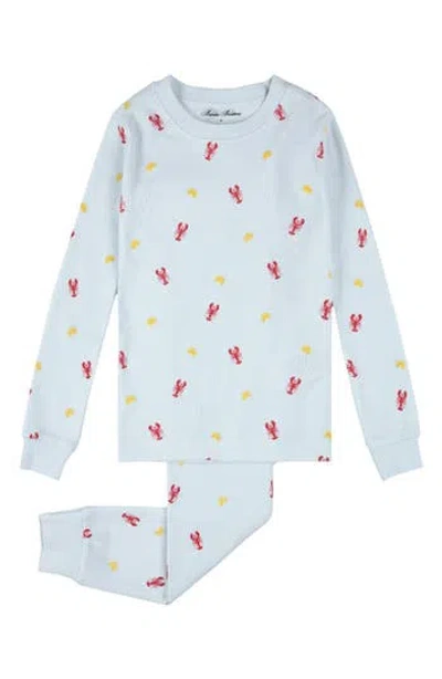 Brooks Brothers Kids' Lobster Print Cotton Pajamas In Blue