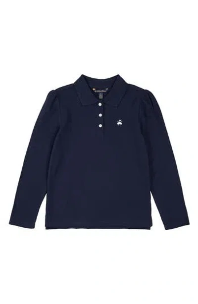 Brooks Brothers Kids' Long Sleeve Knit Polo In Navy
