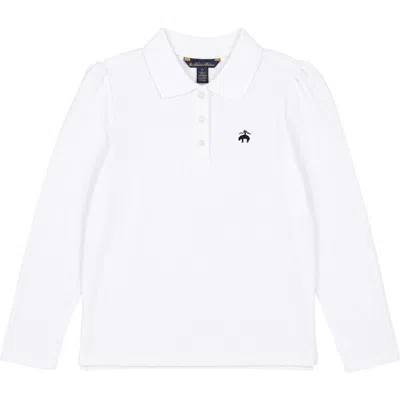 Brooks Brothers Kids' Long Sleeve Knit Polo In White