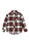 Brooks Brothers Kids' Plaid Cotton Flannel Button-up Shirt In Brown