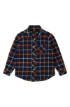 Brooks Brothers Kids' Plaid Flannel Button-up Shirt In Black