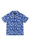 Brooks Brothers Kids' Sailboat Print Camp Shirt In Blue