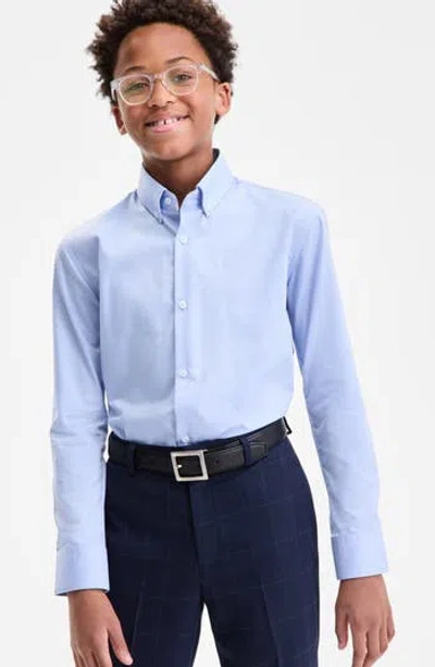 Brooks Brothers Kids' Solid Dress Shirt In Blue