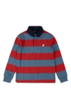 Brooks Brothers Kids' Stripe Long Sleeve Cotton Polo In Multi