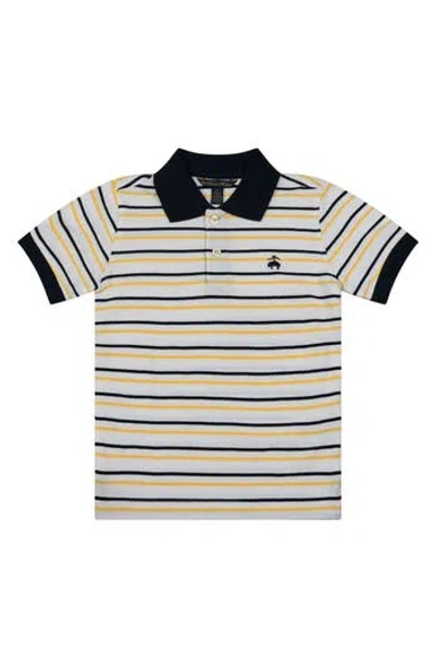 Brooks Brothers Kids' Stripe Piqué Polo In Yellow