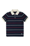 Brooks Brothers Kids' Stripe Stretch Cotton Piqué Polo In Blue
