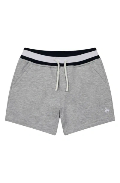 Brooks Brothers Kids' Stripe Waistband Cotton Fleece Sweat Shorts In Medium Heather Grey