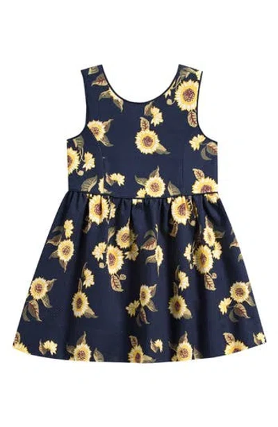 Brooks Brothers Kids' Sunflower Dress In Blue