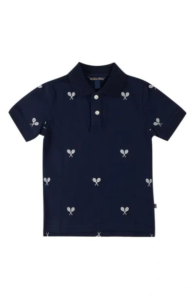 Brooks Brothers Kids' Tennis Embroidered Cotton Polo In Navy