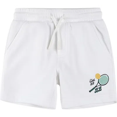 Brooks Brothers Kids' Tennis Graphic Sweat Shorts In White
