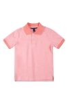 Brooks Brothers Kids' Tonal Contrast Cotton Piqué Polo In Light Coral