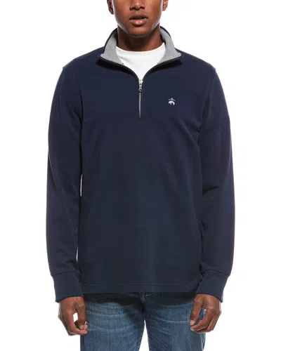 Brooks Brothers Knit 1/2-zip Pullover In Blue