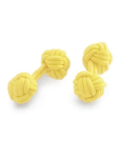 Brooks Brothers Knot Cuff Links In Bright Yellow