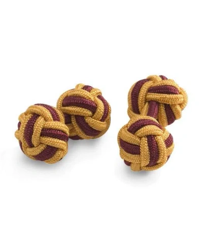 Brooks Brothers Knot Cuff Links  | Gold/burgundy In Multi