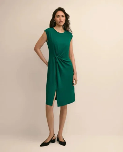 Brooks Brothers Knot-waist Sheath Dress In Green