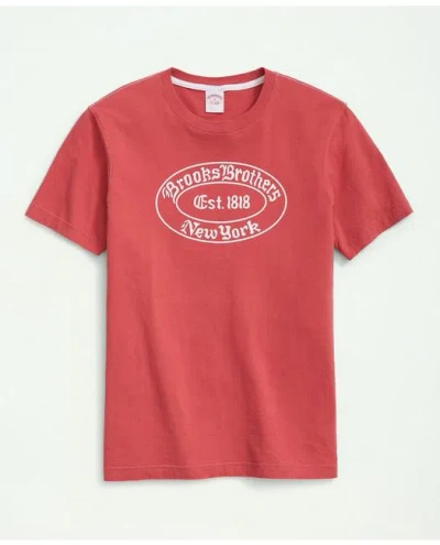 Brooks Brothers Label Graphic T-shirt In Red