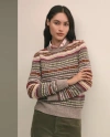 Brooks Brothers Lambswool Fair Isle Crewneck Sweater In Gray