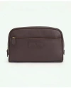 Brooks Brothers Large Leather Dopp Kit In Brown