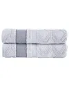 Brooks Brothers Large Square 2pc Bath Sheets In Silver