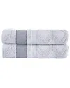Brooks Brothers Large Square 2pc Bath Towels In Silver
