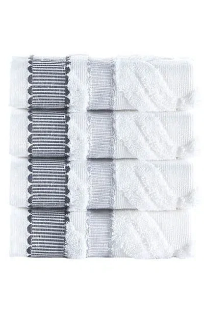 Brooks Brothers Large Square 4-pack Turkish Cotton Hand Towels In Blue