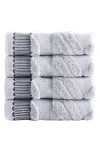 Brooks Brothers Large Square 4-pack Turkish Cotton Washcloths In Silver
