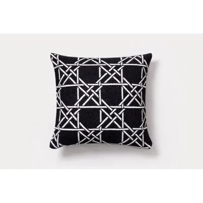 Brooks Brothers Lattice Work Decorative Geometric Throw Pillow In Black