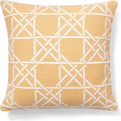 Brooks Brothers Lattice Work Decorative Cotton Pillow In Orange