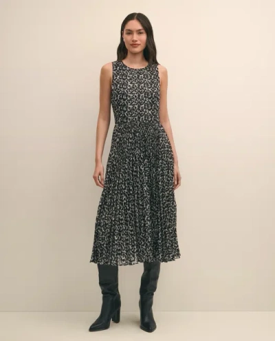 Brooks Brothers Leaf Motif Jacquard Dress In Black