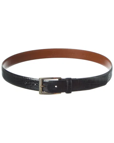 Brooks Brothers Leather Belt In Black