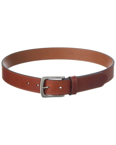 Brooks Brothers Leather Belt In Orange