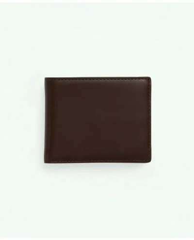 Brooks Brothers Leather Billfold In Brown