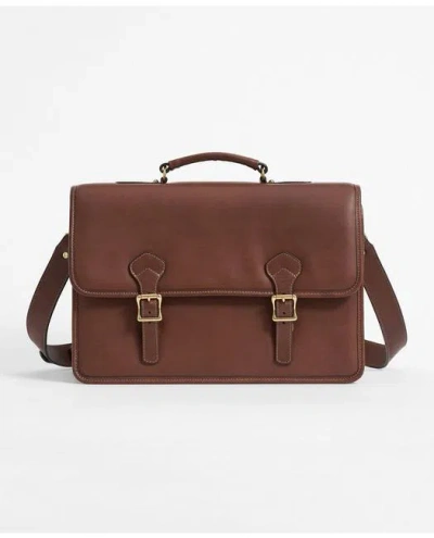Brooks Brothers Leather Briefcase In Brown