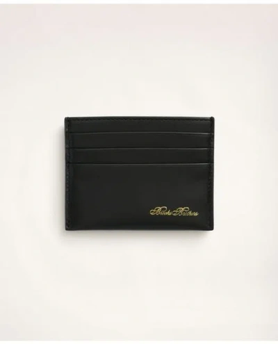 Brooks Brothers Leather Card Case In Black